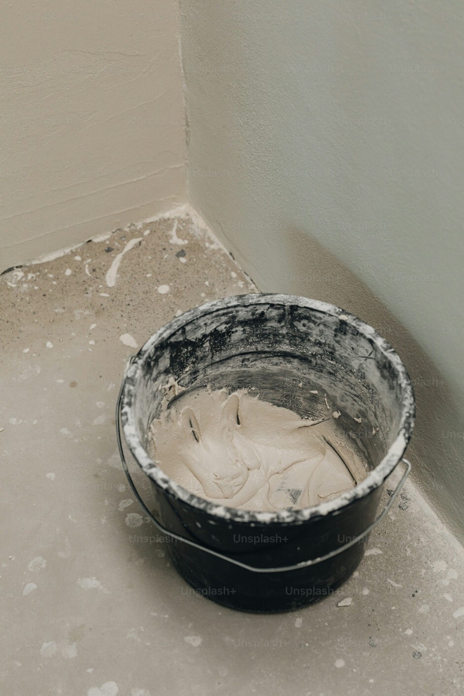 A bucket of plaster.